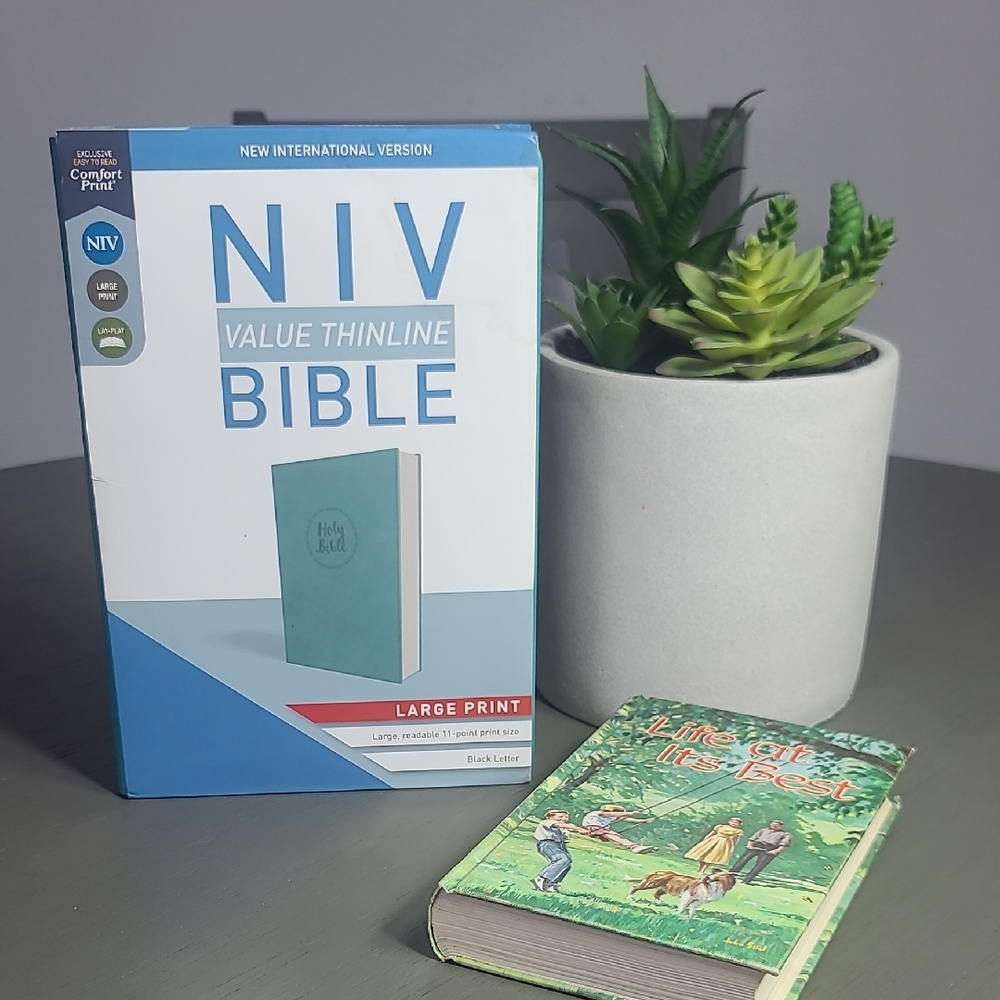 NIV Value Thinline Bible Large Print Leather Bound With Life At Its Best 1964